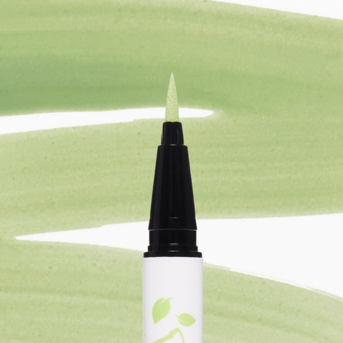 Leafeon BFF Liquid Liner pen tip over a pastel sage green swatch