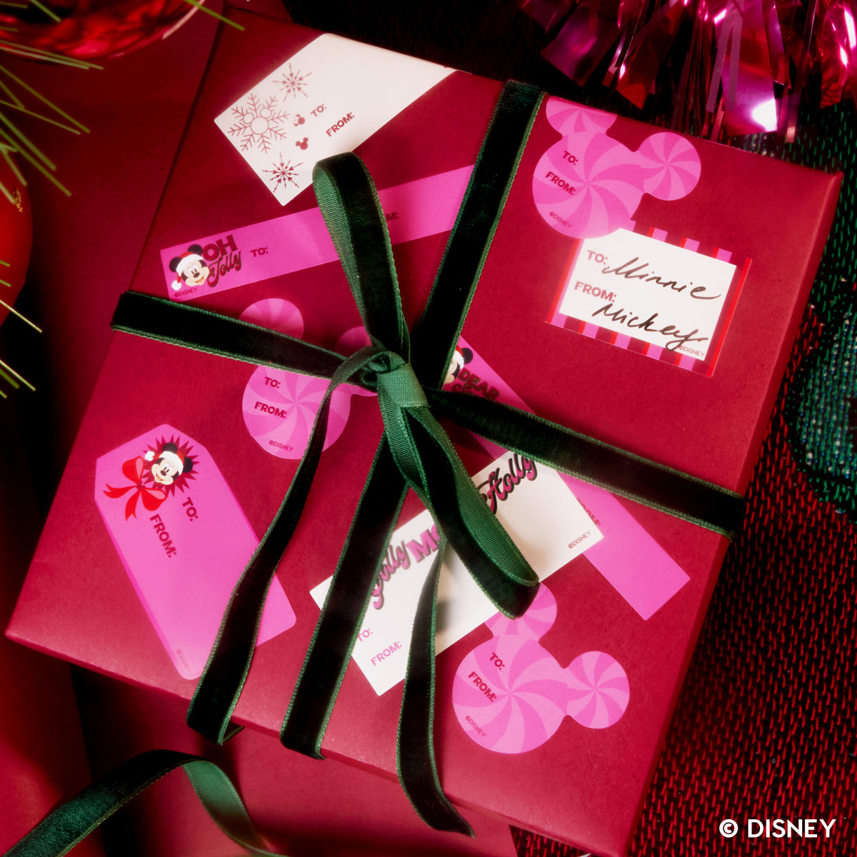 Mickey and Minnie Mouse Gift Tag Sticker Sheet