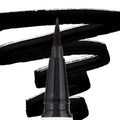ColourPop BFF Liquid Liner Numero Uno drawing bold, jet‑black swatches, felt‑tip pen delivering precise, smudge‑resistant lines against a white backdrop, ideal for sharp wings and everyday definition.