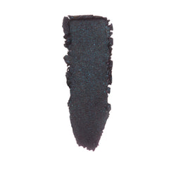 Bae Super Shock Shadow by ColourPop swatched in a single swipe, showing a deep plum-black base with teal blue sparkle and a creamy, metallic finish on a white background.