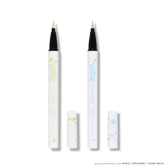 Glaceon and Leafeon BFF Liquid Liner pens uncapped on white