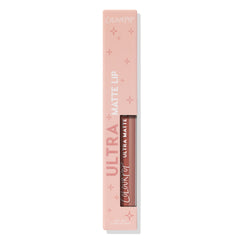 ColourPop Ultra Matte Lip in Fifth Avenue showing a warm rosy nude liquid lipstick, standing in a blush-pink box with star accents and a clear cutout window; 3.7g (0.13 oz) tube on a white background.