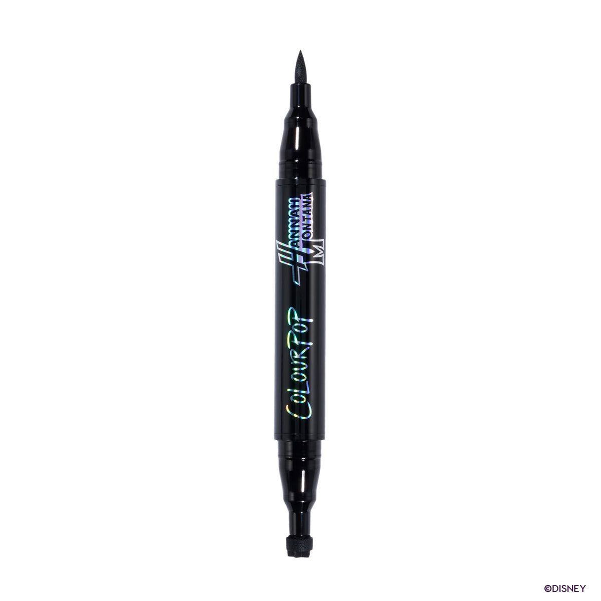 Double Life dual-ended black liquid eyeliner and star stamp pen on white