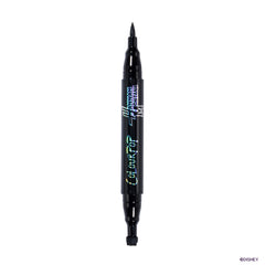 Double Life dual-ended black liquid eyeliner and star stamp pen on white