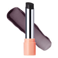 DND Hyper Shine Glossy Lipstick, sheer cool black, uncapped beside a glossy swatch