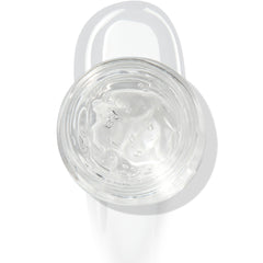 In The Clear Face & Eye Gloss in an open round jar gleams with a glossy swipe beneath it on a white background, showcasing the ColourPop Face & Eye Gloss for dewy, glass-skin shine on lids and cheeks.