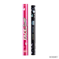 Merry Mickey Face Stamp in its pink Face Stamp box, with the black dual-ended stamp beside it