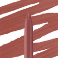 ColourPop So Juicy Plumping Lip Liner with Peptides, Group Chat shade, shown as a retractable mauve-rose tip with bold swatch strokes, highlighting creamy payoff and precise shaping for fuller-looking lips.
