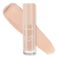 ColourPop Pretty Fresh Creamy Concealer in Medium 85 N standing upright, clear tube with beige cap, shown with two light‑neutral swatches to display shade on a white background, hyaluronic formula for hydrating coverage.