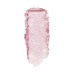 ColourPop Super Shock Highlighter Candy Floss swatched, a shimmery cotton-candy pink luminizer smeared in one swipe, revealing pearlescent, buildable glow and soft, blendable texture on a clean white background.