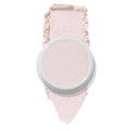 ColourPop Monster Super Shock Highlighter shown in an open white pot with a broad smear swatch behind it, revealing a silky pale pink, iridescent pearl glow, isolated on a clean white background.