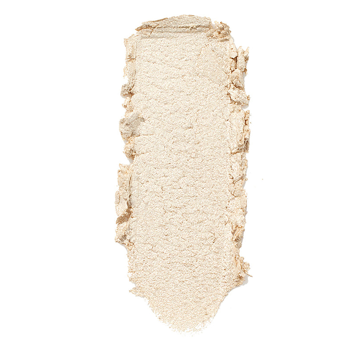 ColourPop Stole the Show Super Shock Highlighter swatch, a shimmery icy champagne shade, shown as a single creamy swipe with textured edges on a white background.