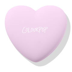Cupid’s Bow ColourPop Pressed Powder Blush compact closed - pastel lavender heart-shaped case with white COLOURPOP logo, angled on a clean white background with a soft shadow.
